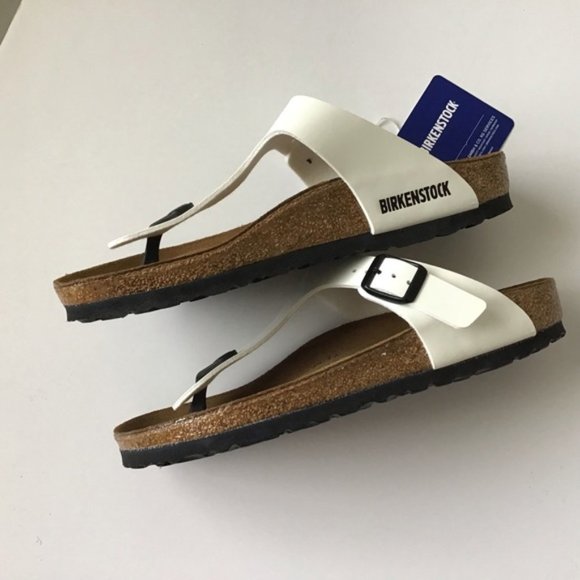 Birkenstock White Patent Leather Gizeh Sandals-NWT - Picture 3 of 8